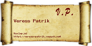 Veress Patrik névjegykártya